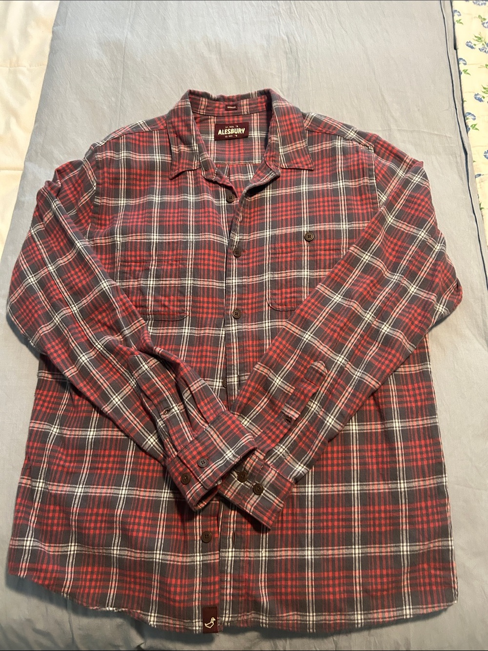 Alesbury Men's Red Plaid Button-Down Shirt